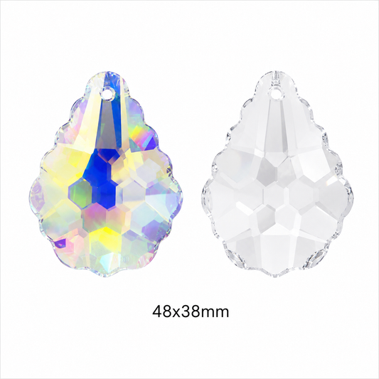 48 X 38MM BAROQUE CRYSTAL BEADS - 1PC