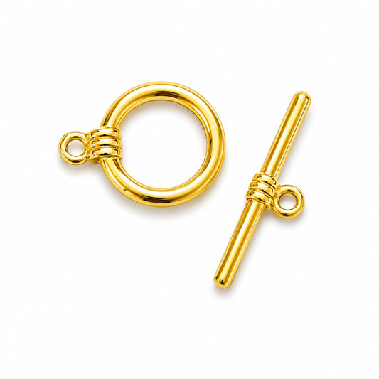 15mm Gold Toggles - 10 Sets