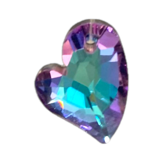16 X 12 MM CRYSTAL CURVED HEART BEAD - 4 PCS