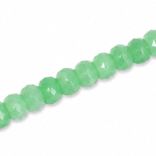 Dyed Jade 6x4mm Faceted Rondelle Green - Approx. 90pcs