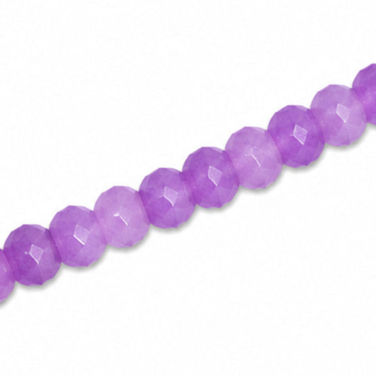 Dyed Jade 6x4mm Faceted Rondelle Light Purple - Approx. 90pcs