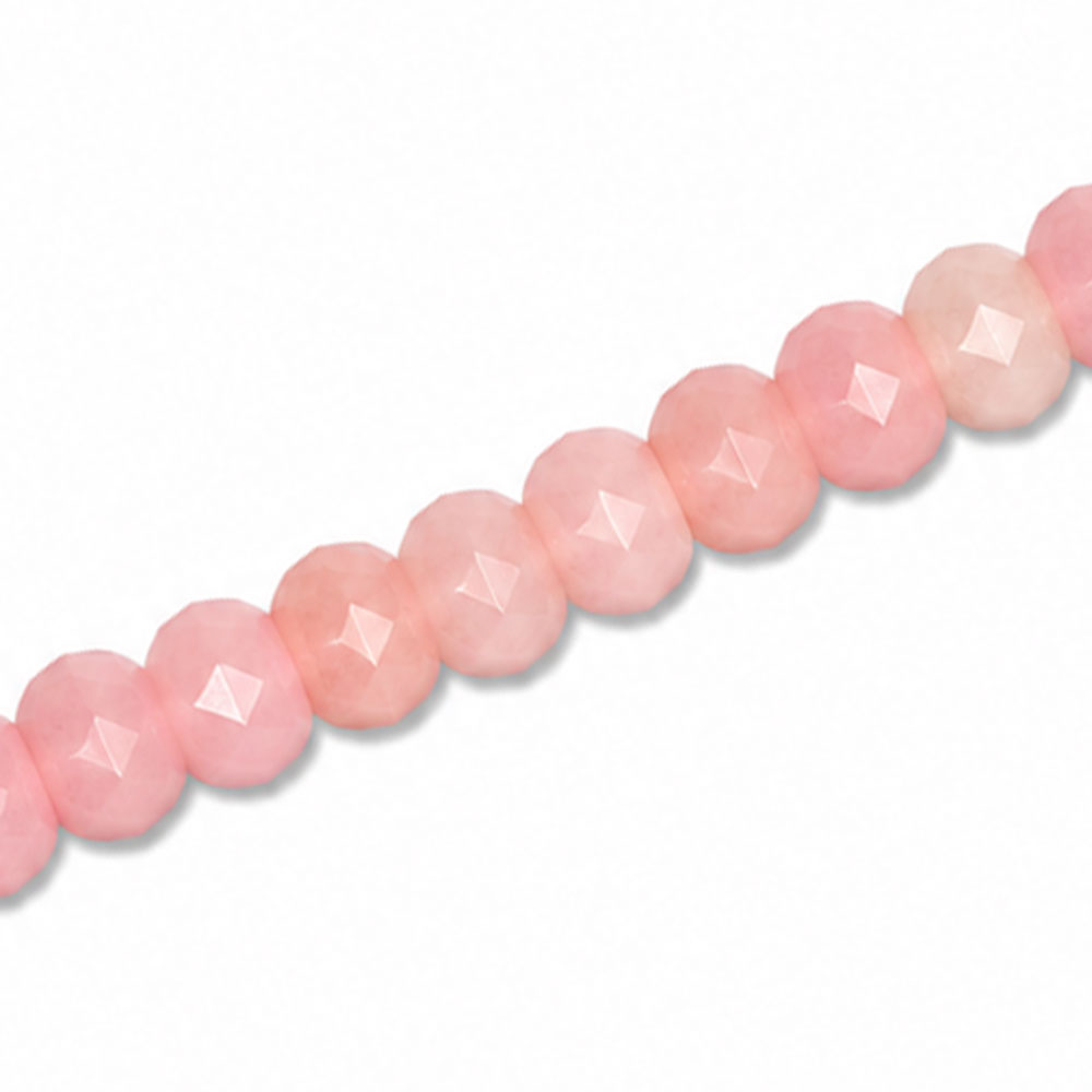 Dyed Jade 6x4mm Faceted Rondelle Pale Pink - Approx. 90pcs
