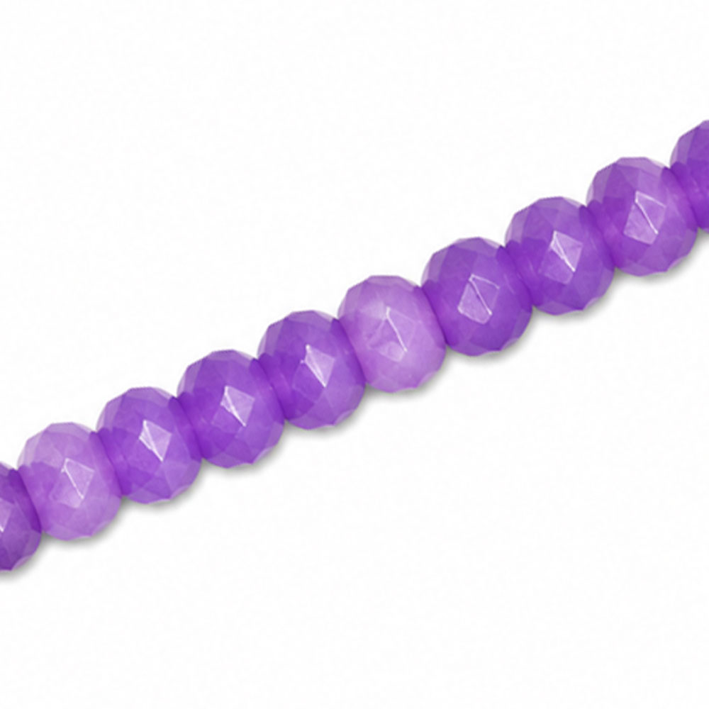 Dyed Jade 6x4mm Faceted Rondelle Purple - Approx. 90pcs
