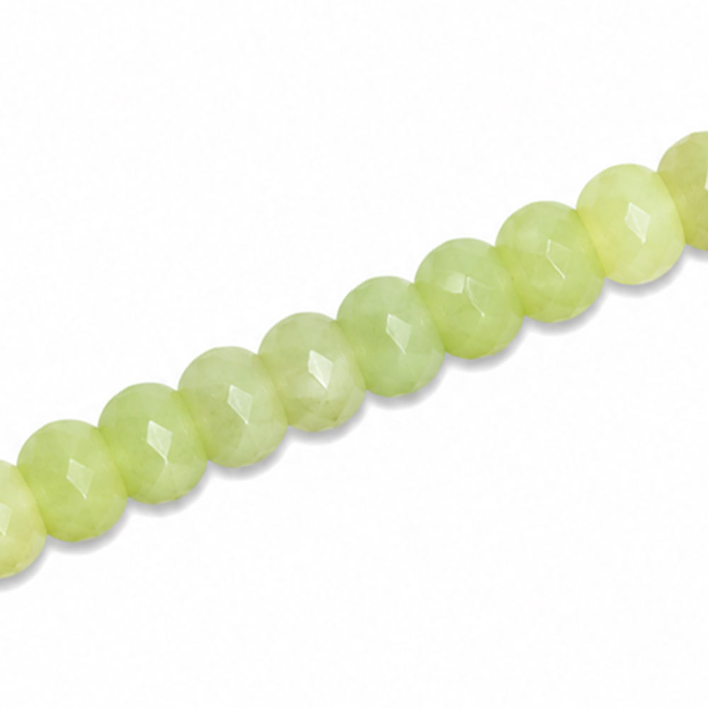 Dyed Jade 6x4mm Faceted Rondelle Sage Green - Approx. 90pcs