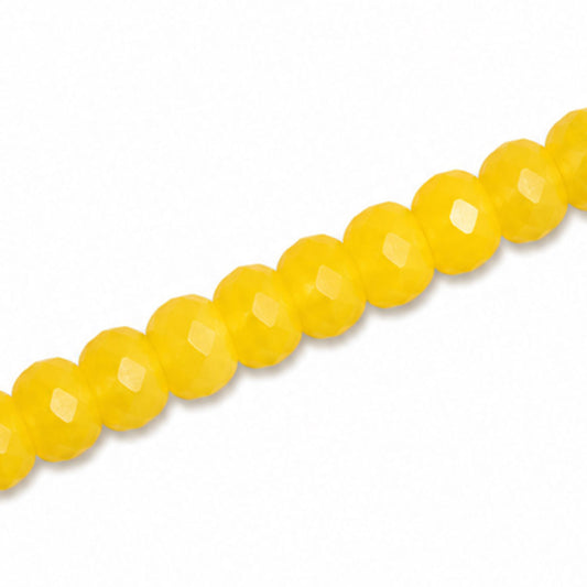 Dyed Jade 6x4mm Faceted Rondelle Yellow - Approx. 90pcs