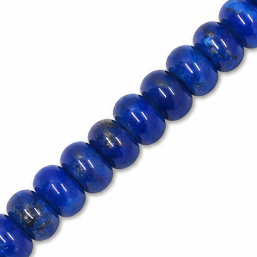 Dyed Jade 6x4mm Smooth Rondelle Dark Blue - Approx. 90pcs