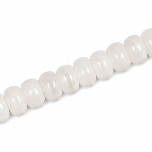Dyed Jade 6x4mm Smooth Rondelle White - Approx. 90pcs