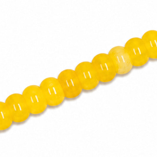 Dyed Jade 6x4mm Smooth Rondelle Yellow - Approx. 90pcs