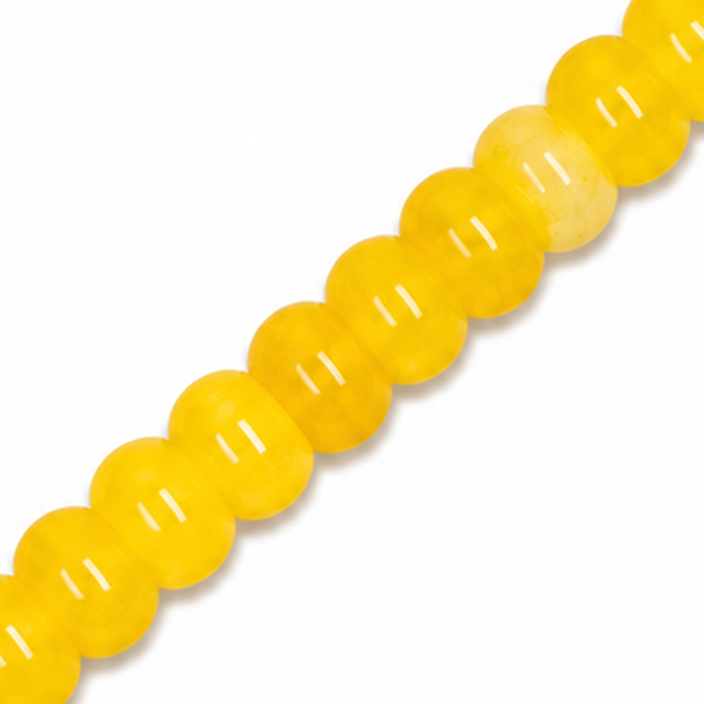 Dyed Jade 6x4mm Smooth Rondelle Yellow - Approx. 90pcs