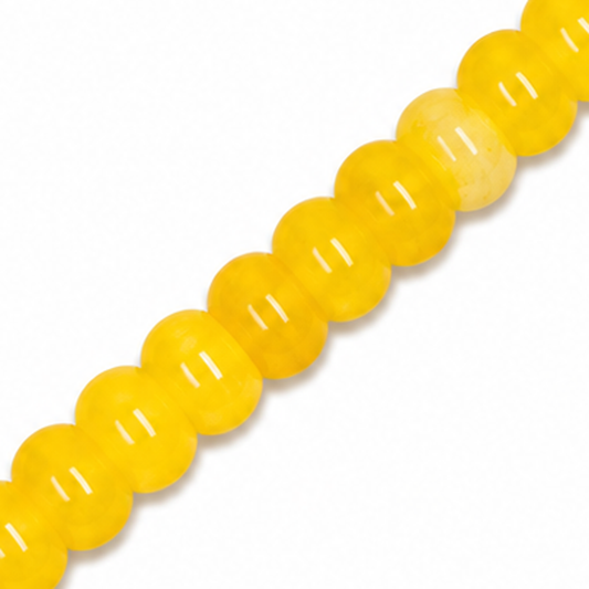 Dyed Jade 6x4mm Smooth Rondelle Yellow - Approx. 90pcs