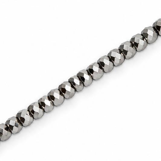Hematite 3x4mm Faceted Rondelle Beads - Approx. 130pcs