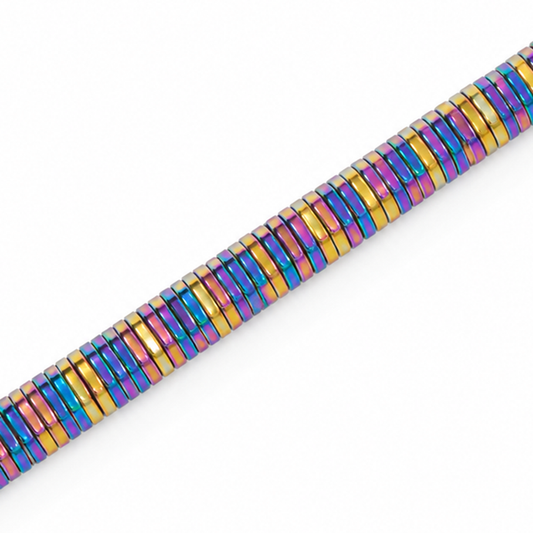 Hematite 6x1mm Hexagonal Disc Beads Rainbow - Approx. 300pcs