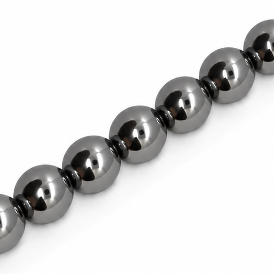 Hematite 10mm Round Beads Black - Approx. 38pcs