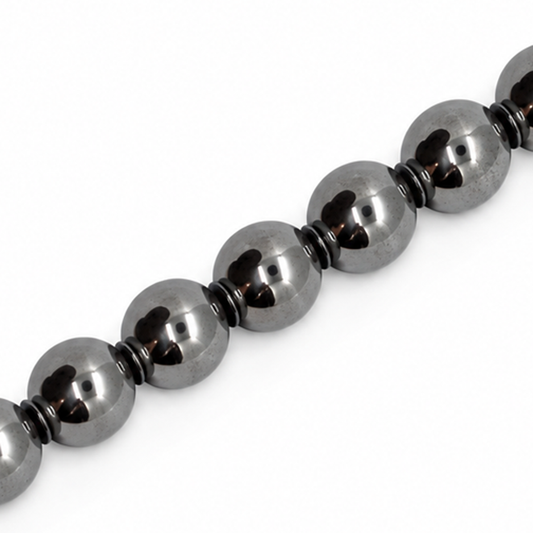 Hematite 12mm Round Beads Black - Approx. 36pcs