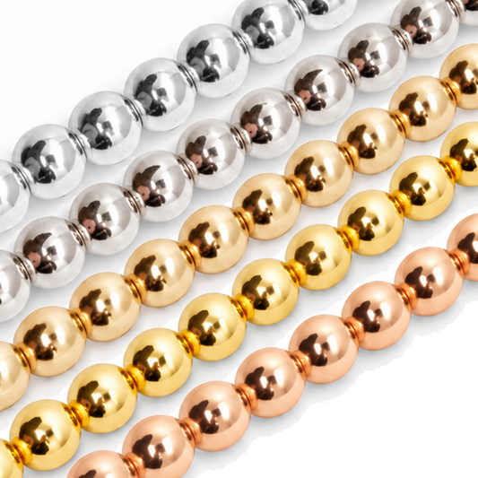Hematite 6mm Round Beads - Approx. 60pcs