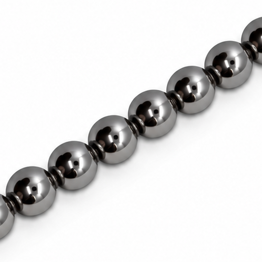 Hematite 8mm Round Beads Black - Approx. 60pcs