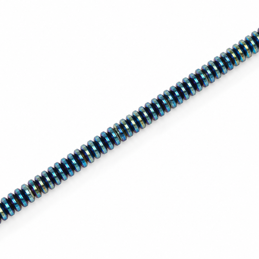 Hematite 4x1mm Saucer Beads Blue - Approx. 240pcs