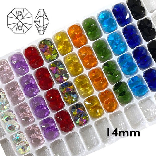 14 MM OCTAGON 2 HOLE - 8 PCS