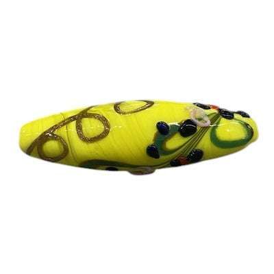 45 X 15 MM OVAL LAMPWORK BEAD YELLOW - 1 PC