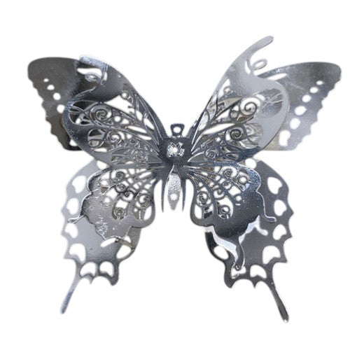 3D 55MM SILVER FILIGREE BUTTERFLY - 1PC