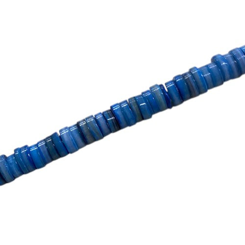 6.5 X 2 MM SHELL BEADS BLUE - 40 CM STRAND