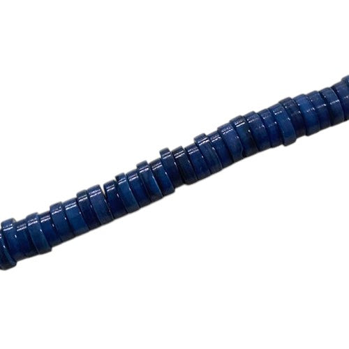 6.5 X 2 MM SHELL BEADS DARK BLUE - 40 CM STRAND
