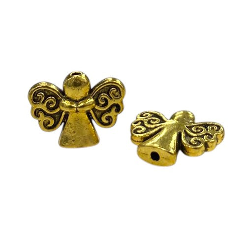 15 MM GOLD ANGEL BEADS - 5 PCS