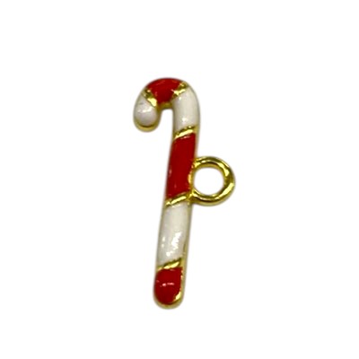 CANDY CANE CHARM GOLD 20 MM - 5 PCS