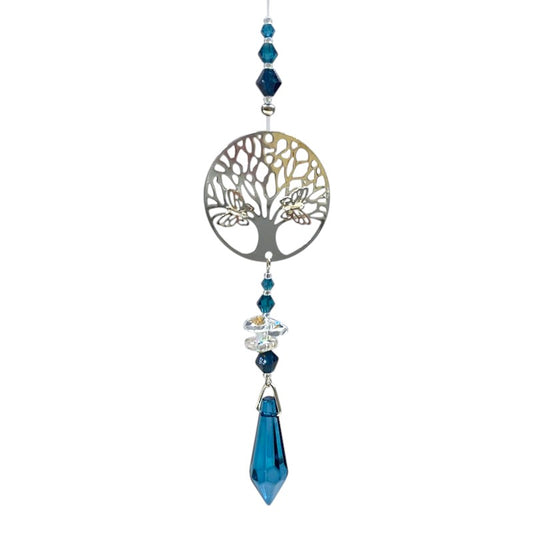 TREE OF LIFE WINDOW HANGER KIT - BLUE ZIRCON - SILVER