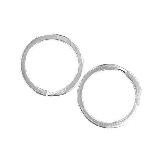 24 MM SILVER KEY RING - 12 PCS
