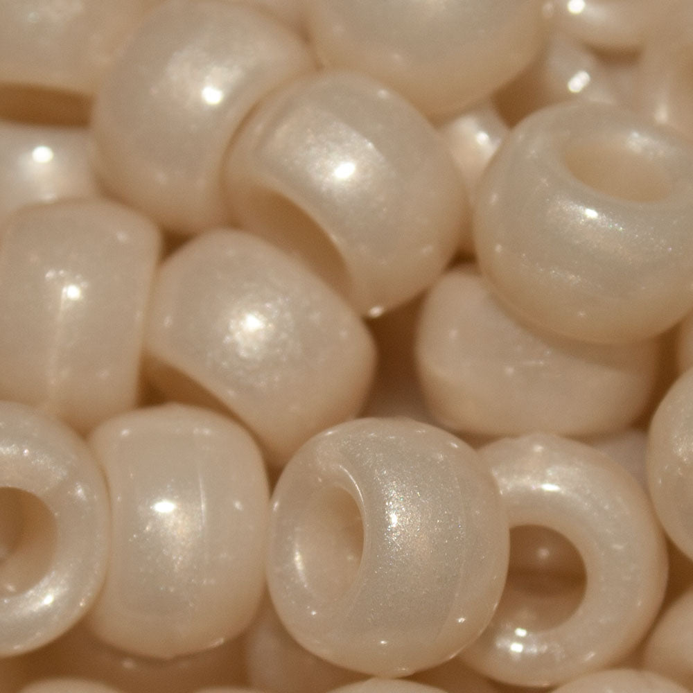 Pony Beads 9x6mm Pearl - Approx. 95pcs