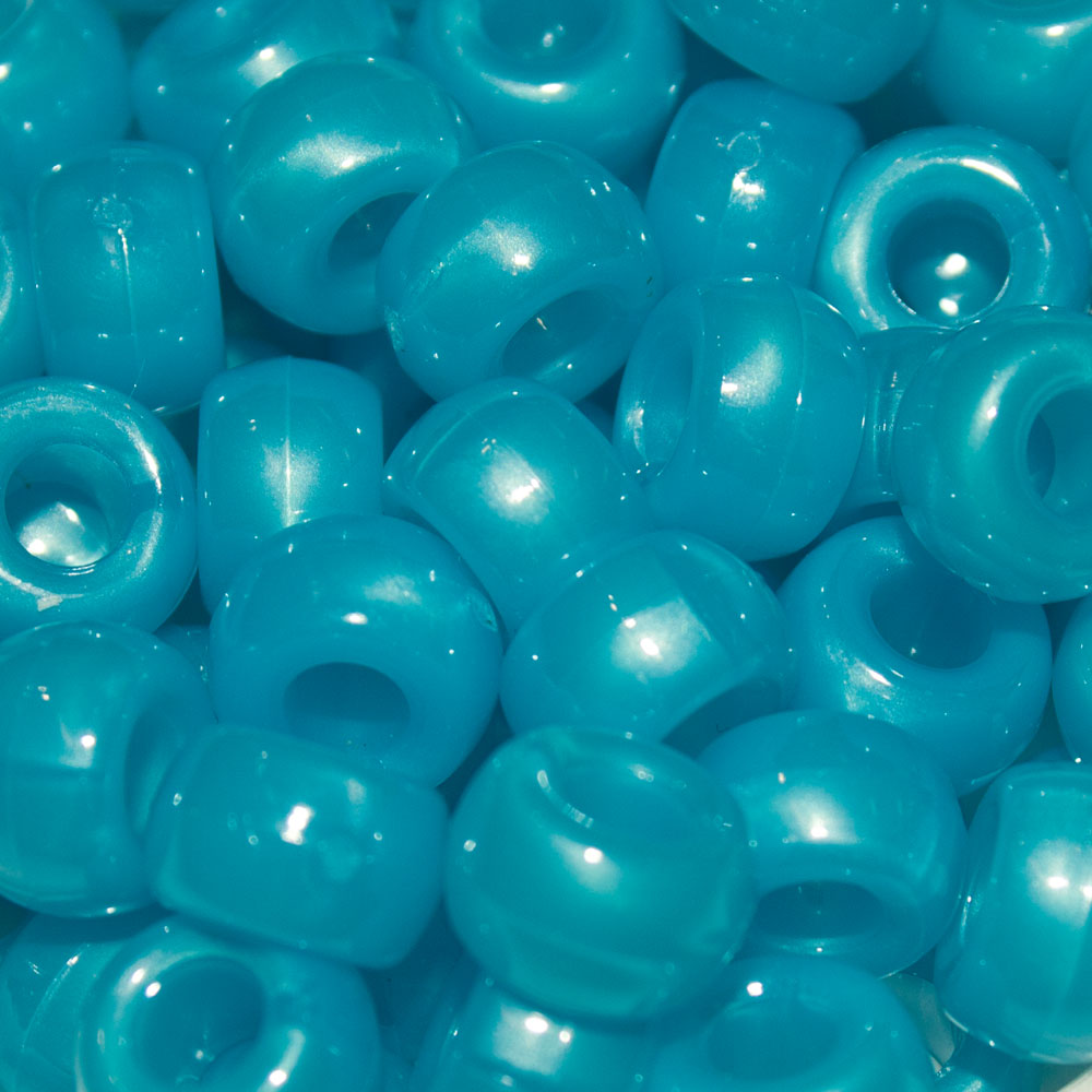 Pony Beads 9x6mm Pearl - Approx. 95pcs