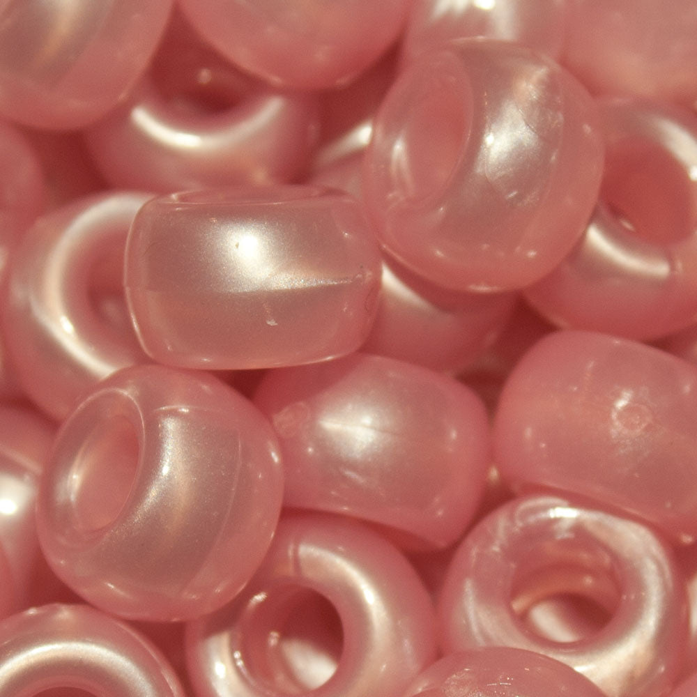 Pony Beads 9x6mm Pearl - Approx. 95pcs