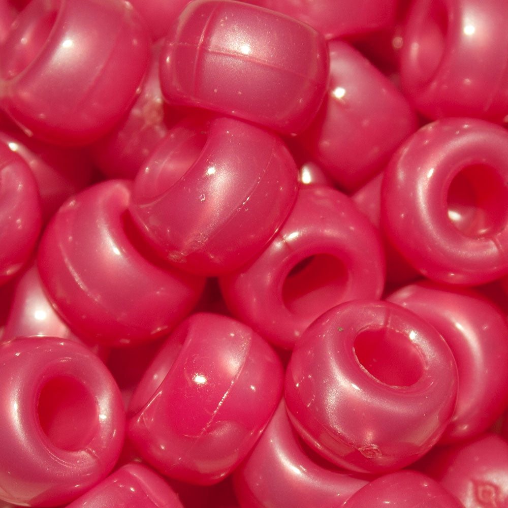 Pony Beads 9x6mm Pearl - Approx. 95pcs