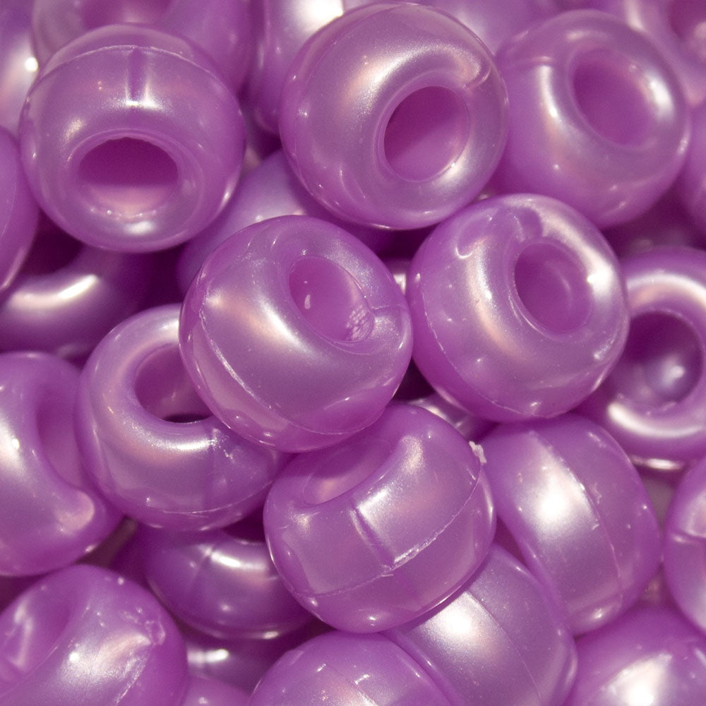 Pony Beads 9x6mm Pearl - Approx. 95pcs