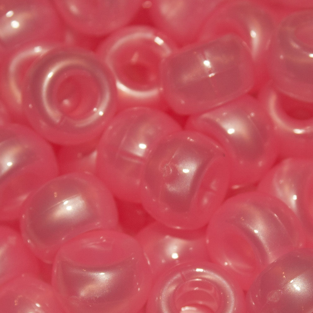 Pony Beads 9x6mm Pearl - Approx. 95pcs
