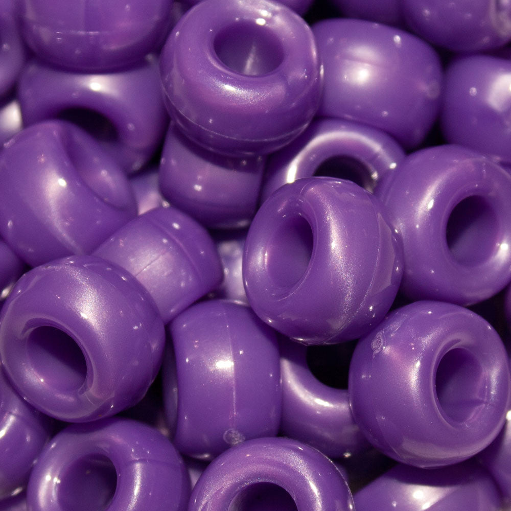 Pony Beads 9x6mm Pearl - Approx. 95pcs