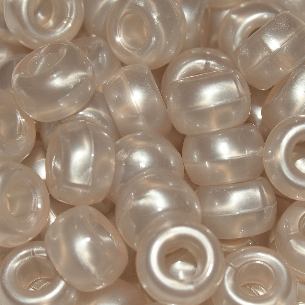 Pony Beads 9x6mm Pearl - Approx. 95pcs