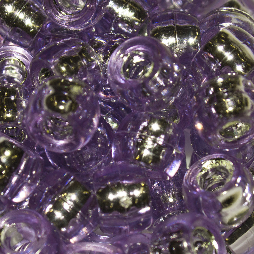 Pony Beads 9x6mm Silver-Lined - Approx. 80pcs