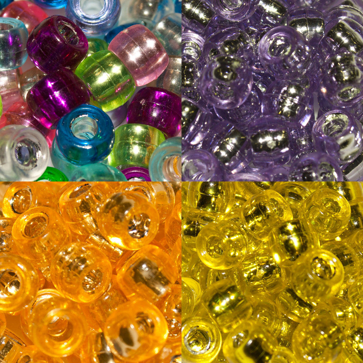 Pony Beads 9x6mm Silver-Lined - Approx. 80pcs