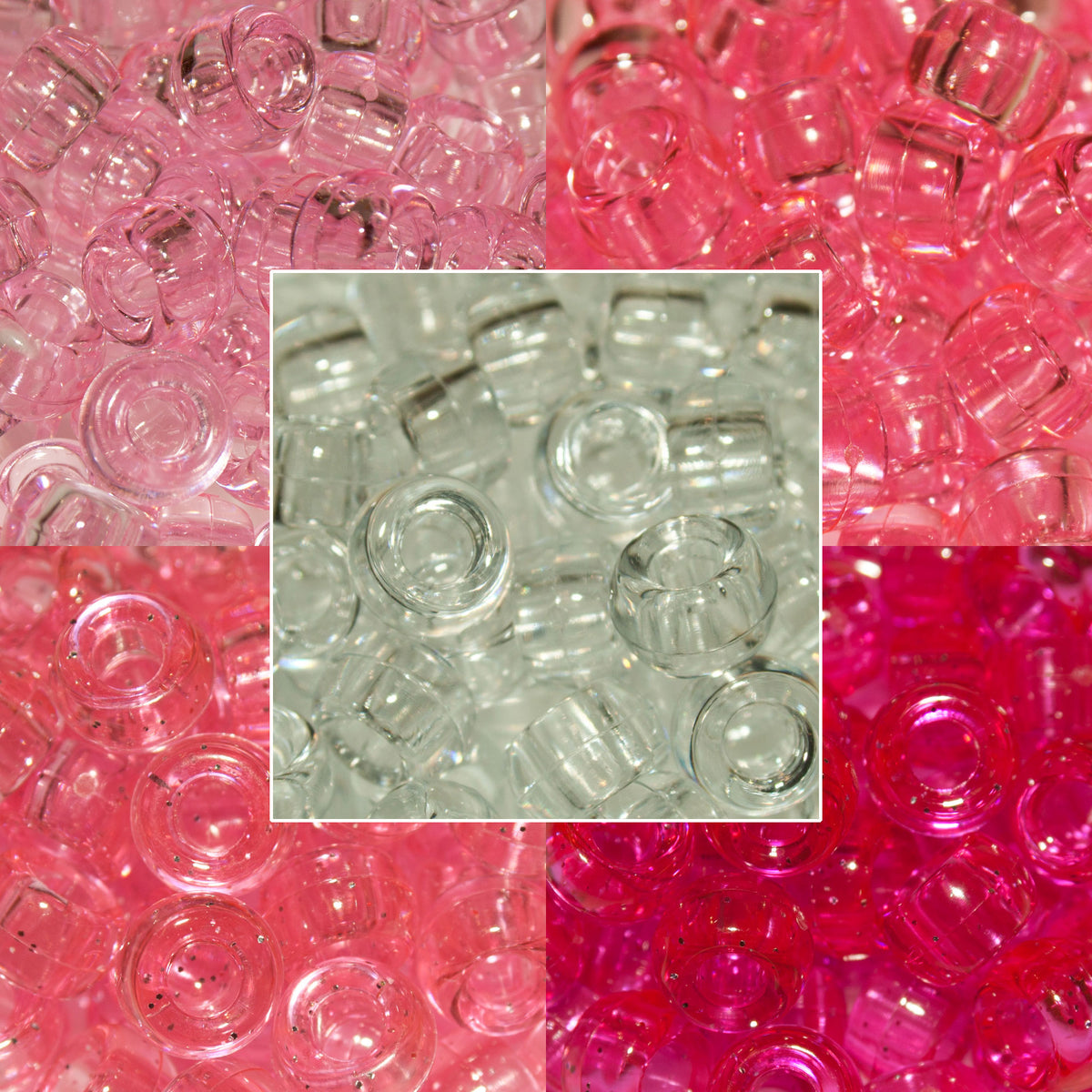 Pony Beads 9x6mm Transparent - Approx. 95pcs