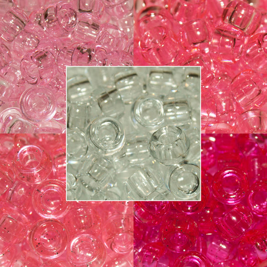 Pony Beads 9x6mm Transparent - Approx. 95pcs