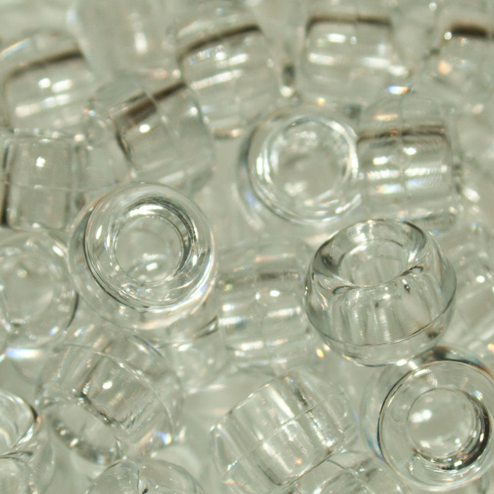 Pony Beads 9x6mm Transparent - Approx. 95pcs
