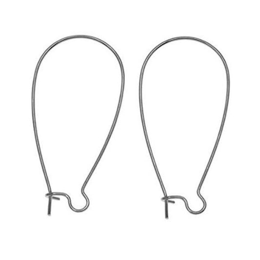 25 mm antique silver kidney hook earrings 20 pairs