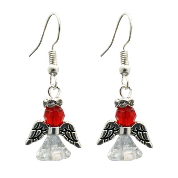 SMALL ANGEL EARRINGS KIT RED / SILVER