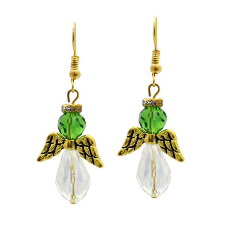 ANGEL EARRINGS KIT GREEN - GOLD