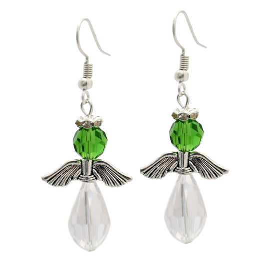 ANGEL EARRINGS KIT - GREEN SILVER