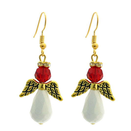 ANGEL EARRINGS WHITE / RED / GOLD KIT