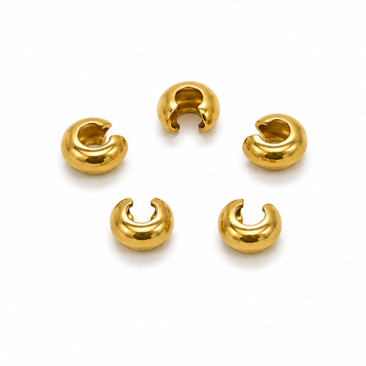 4mm Antique Gold Crimp Covers - approx 90pcs