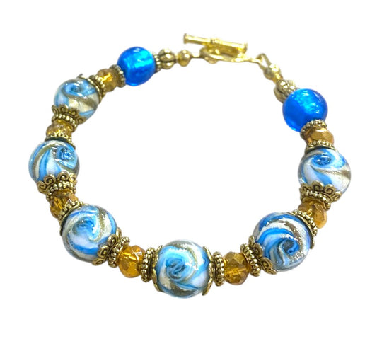 AQUA LAMPWORK GLASS BRACELET KIT